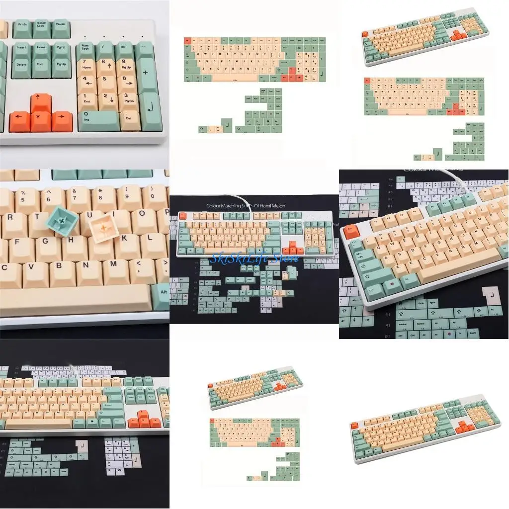 

E65E Keycaps 125 Keys Gaming Keycaps PBT Dye Sublimation Hami Melons Layout for Switches Mechanical Keyboard DIY Cap Set