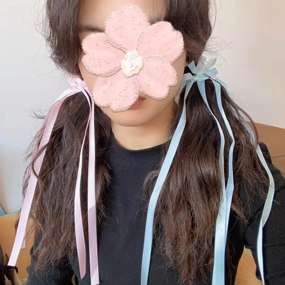 

Милая тканевая заколка для волос с длинной лентой, балетная заколка в стиле Лолиты с бантом, зажим для волос, аксессуары для волос Y2k, женская резинка для волос