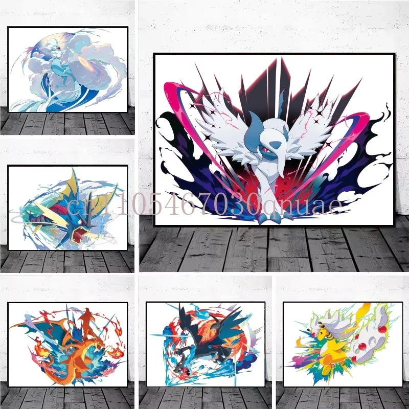 

Japenese Anime Pokemon Gyarados Poster Hd Canvas Prints Home Decoration Paintings for Living Room Poster Canvas Wall Decorative