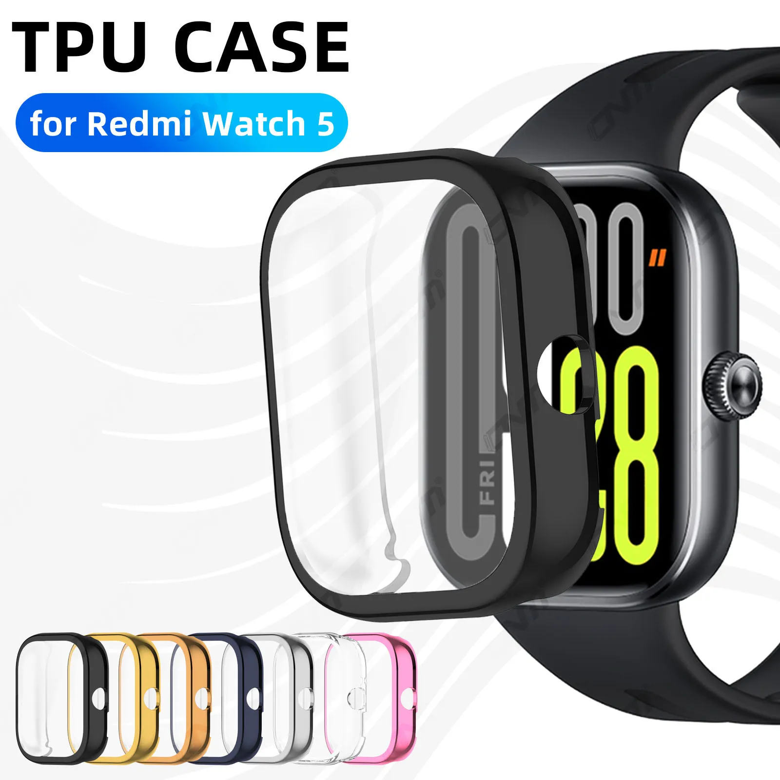 

Case for Xiaomi Redmi Watch 5 Screen Protector Case Soft TPU All-Around Protective Bumper Cover Accessories for Redmi Watch5