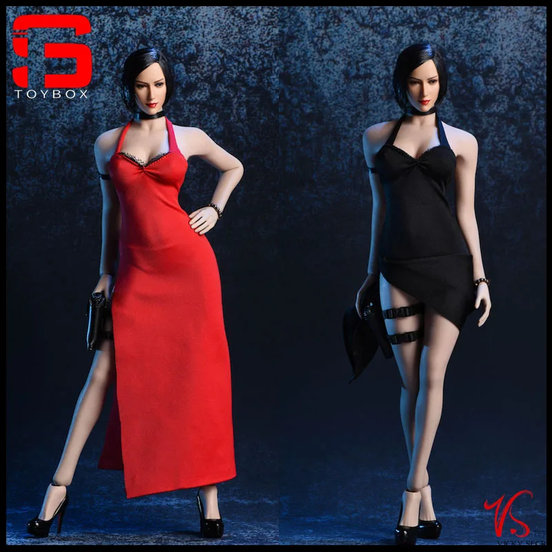 vstoys 18XG14 1/6 Ada Wong Hanging Neck Long Skirt Evening Dress Soldier Clothes Model Fit 12'' Female Action Figure Body