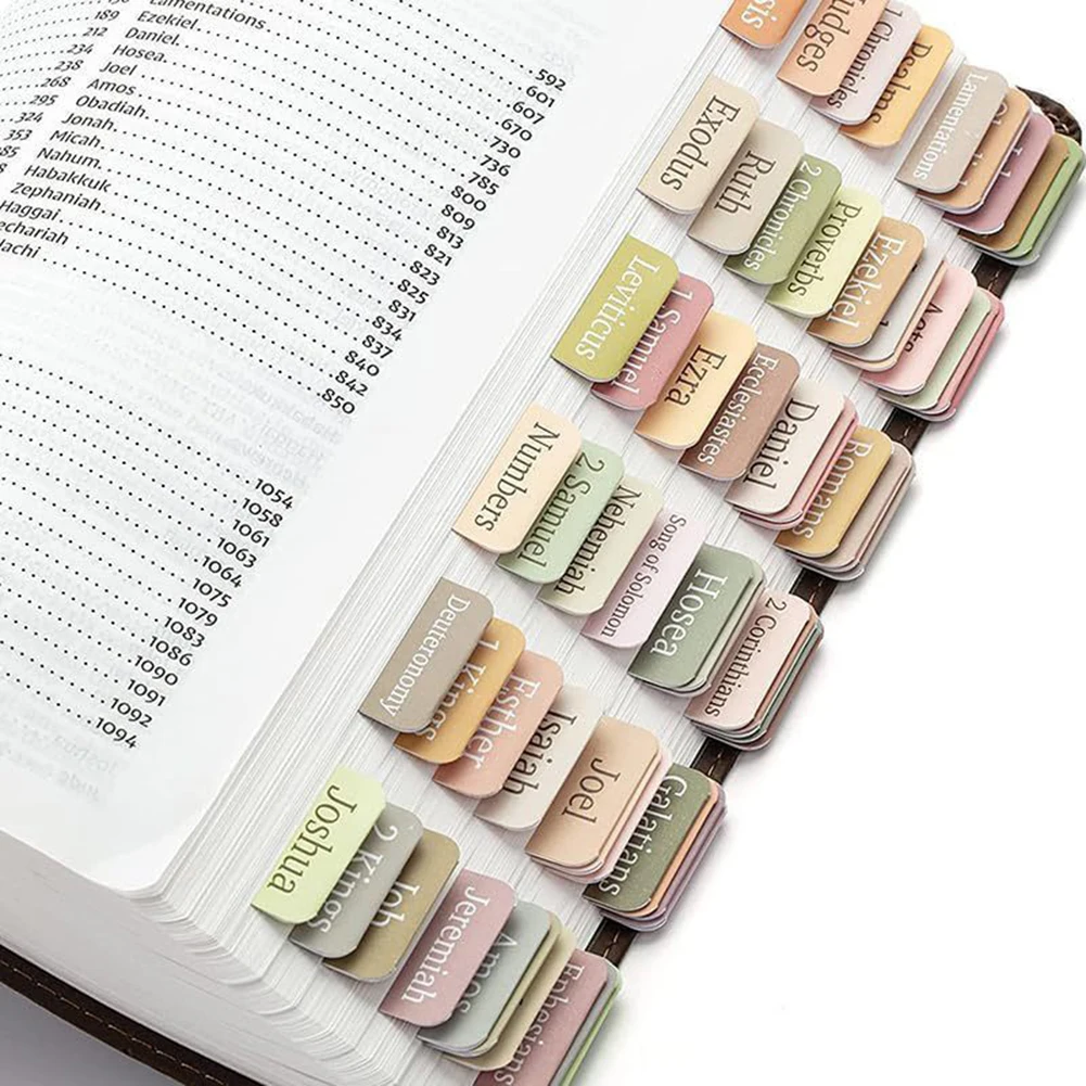 75Pcs Laminated Bible Tabs Bible Index Tabs Tear-resistant Bible Index Book Tabs Easy To Read Bible Study Journaling Supplies
