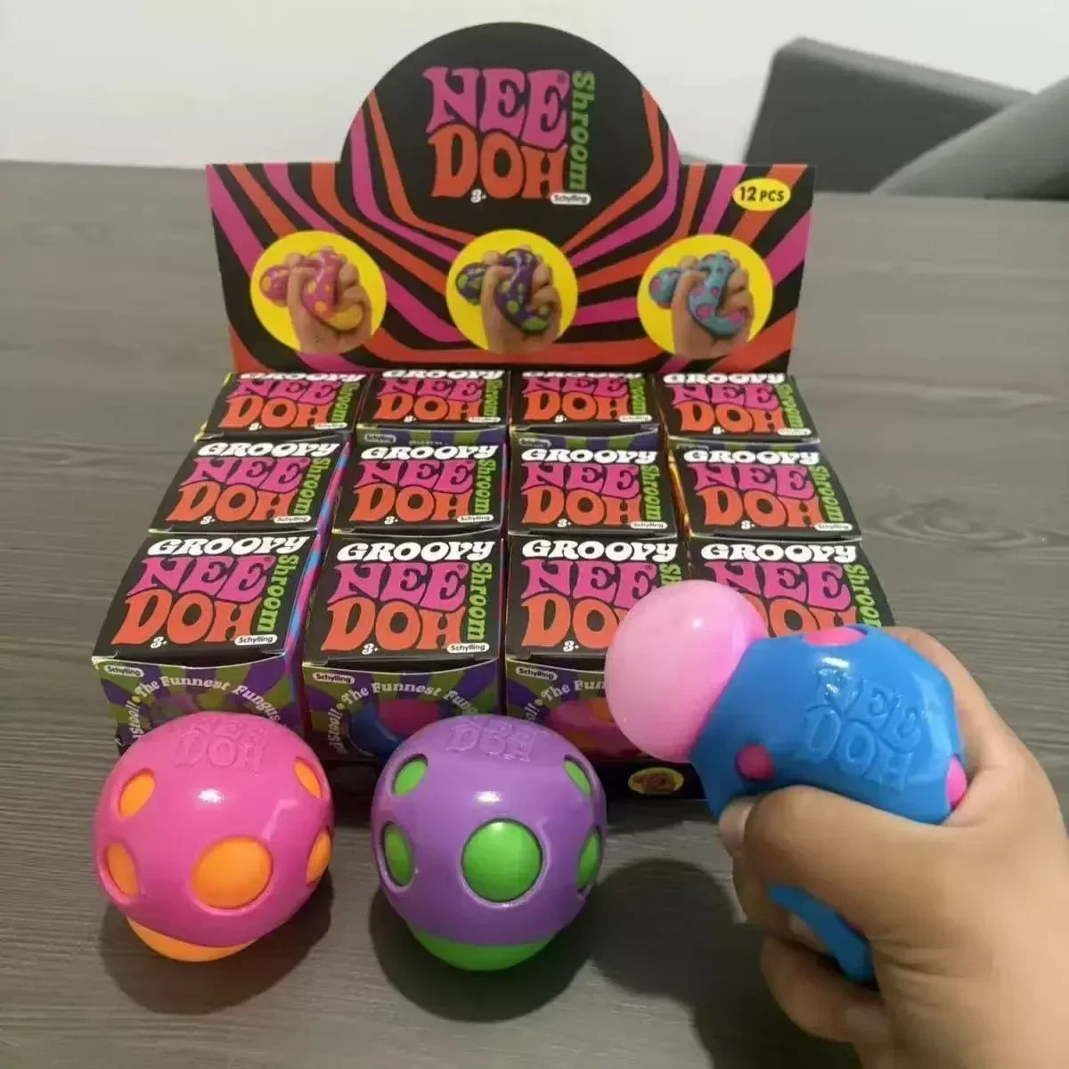 Squishy Mushroom Shape Stress Relief Ball Cute New Arrival Needoh Quick Rebound Sensory Fidget Toy For Kids Adults