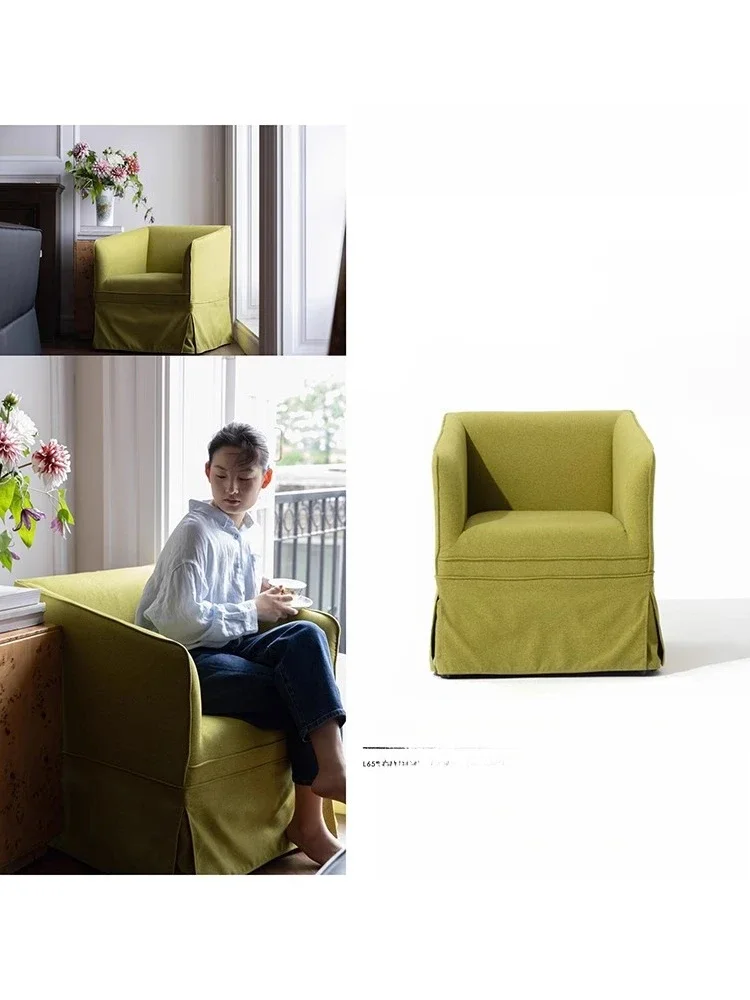 كرسي أخضر صغير، كرسي أريكة فردي مع زلاجات دوارة، كرسي غرفة المعيشة للدراسة #2