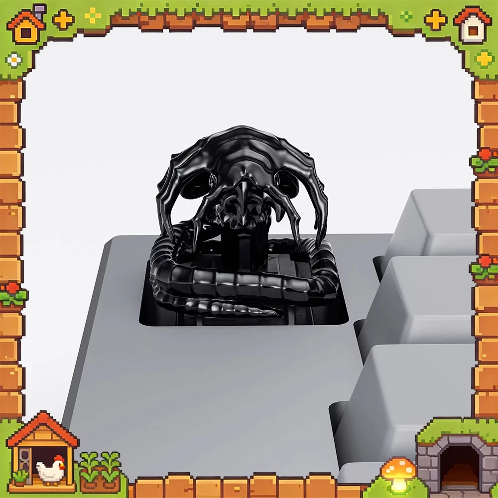 PBTfans Alien Earth Face Hugging Worm PC Keycaps Original Personality Keyboard Keycaps Customized Metal For PC Accessories Gifts