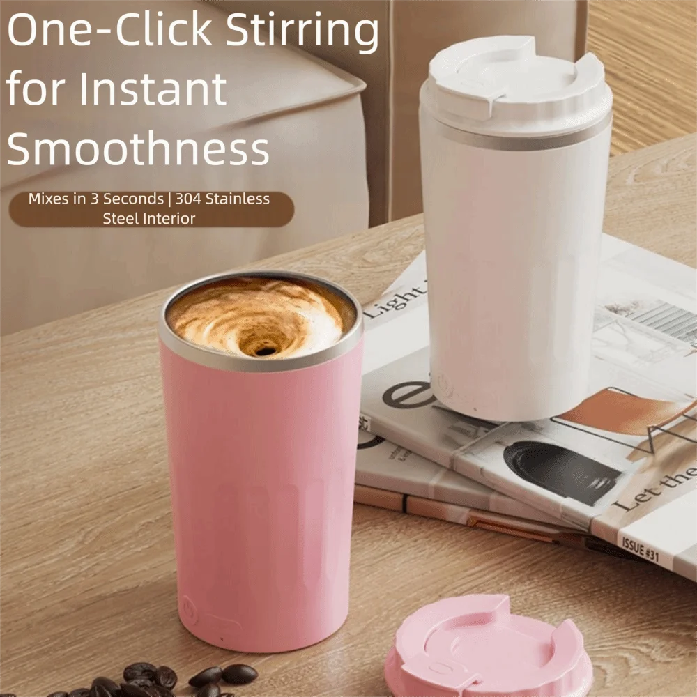 400ML Self Stirring Mug Stainless Steel USB Rechargeable Electric Coffee Mug Intelligent Temperature Touch Control