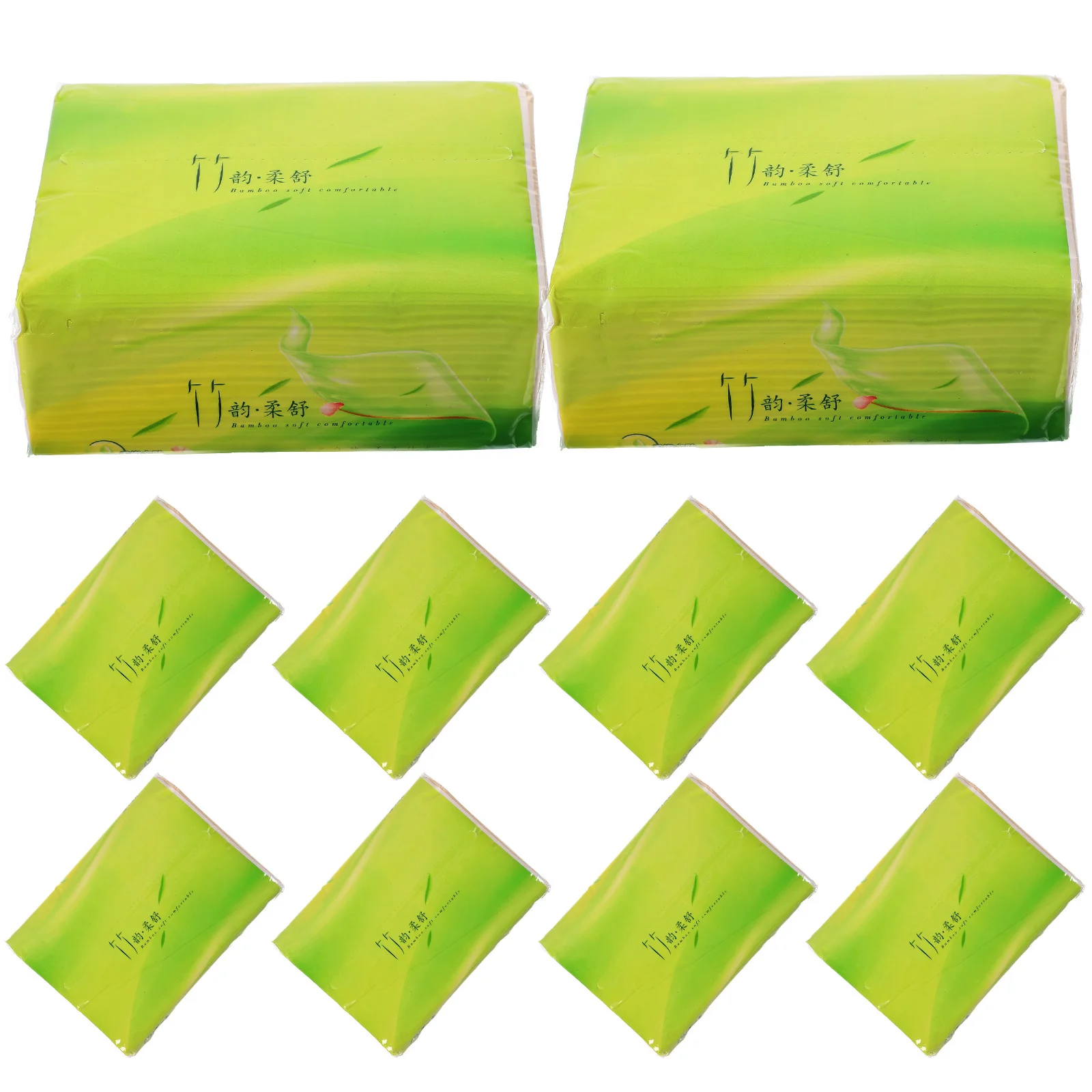 10 عبوات من مناديل الوجه لب الخيزران الناعمة الآمنة للبشرة، منديل عملي لبار الفندق والمطاعم للاستخدام العام، أوراق من نوع الاستخلاص