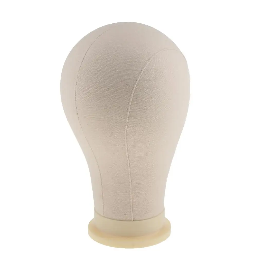 23 Inches Canvas Block Head Wig Display Styling Head With Plastic Mount Hole , 23", Beige