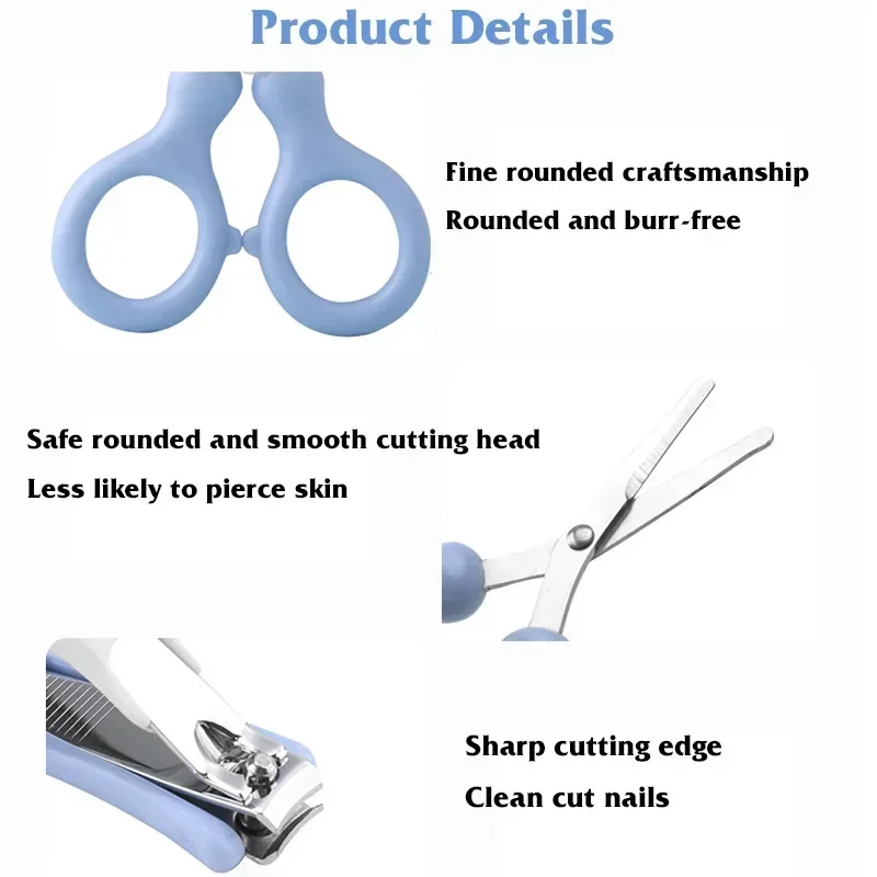 Aparador de unhas para bebês, conjunto de armazenamento de ferramentas de cuidados infantis, kits de cortadores de unhas para crianças, tesoura, cortador de unhas