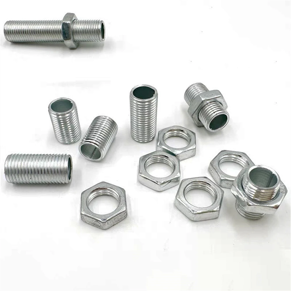 Lamp Tooth Tube Metal M10 Hollow Threaded Tube Galvanized Led Lamp Head Link Fixed Base Support Rod Lighting Accessories Screws
