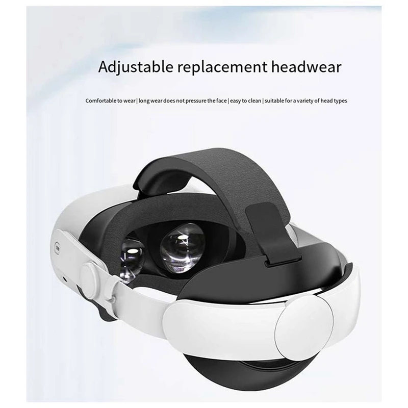 لعصابة الرأس Meta Quest3s Elite، مريحة في الارتداء، مريحة، قابلة للتعديل، مريحة لتخفيف الضغط