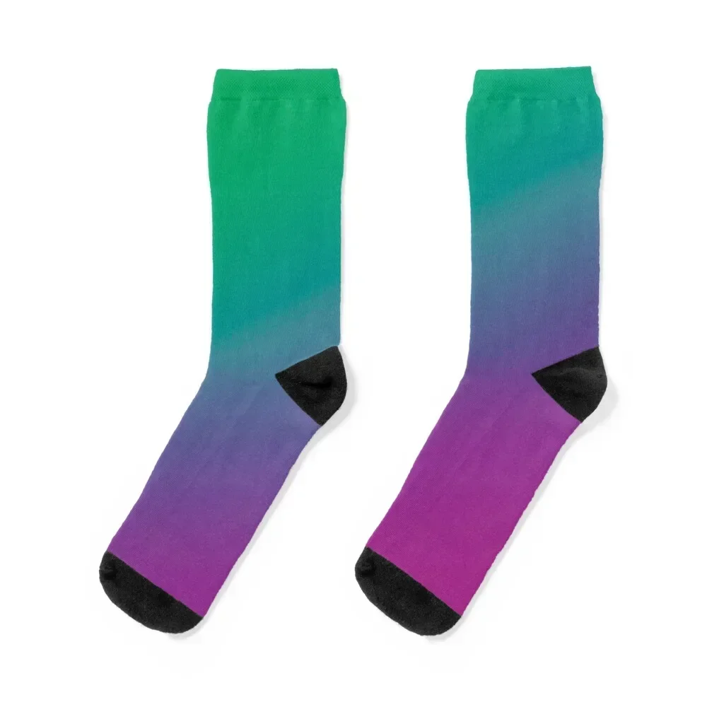 

Magenta + Green Gradient Socks golf Heating sock soccer anti-slip hip hop Girl'S Socks Men's