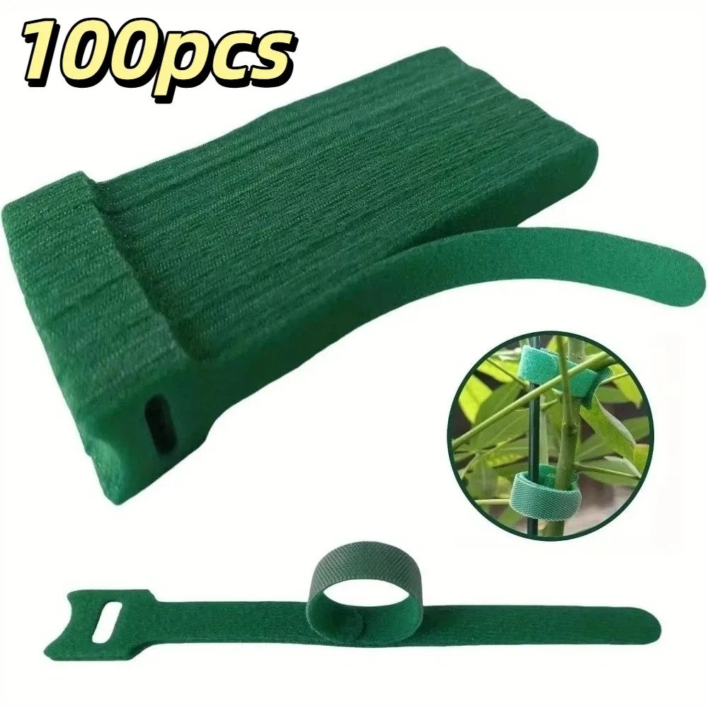 100pcs New Reusable Nylon Plant Ties Non-Slip Adjustable Garden Straps Multi-function Plant Ties Garden Support