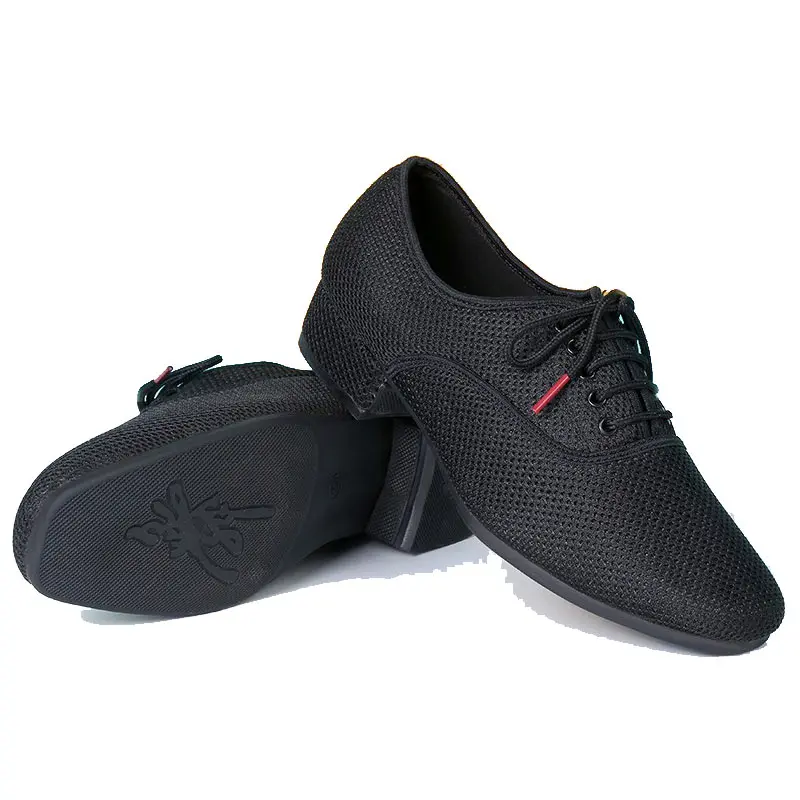Men's Latin Salsa Dance Shoes Black Cloth Ballroom Shoes Plus Size 38-46 Practice Competition Dancing Shoes Man Dance Sneakers