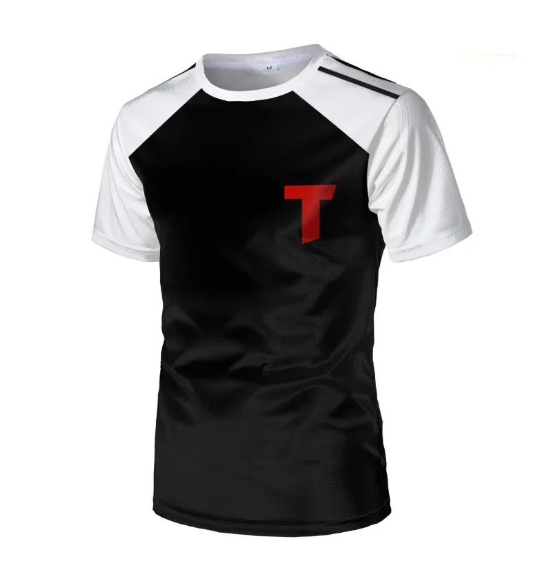 Tsubasa Captain Animated T-shirt Hyuga Animated Role Playing Short Sleeve 3D Printed Football Shirt T-shirt Men's Designer Cloth