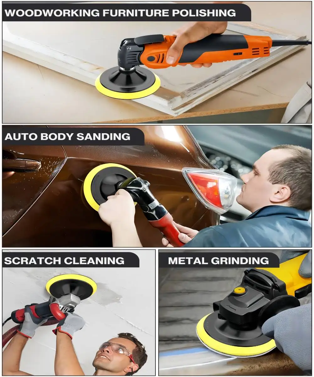 Kit di carta abrasiva rossa da 5 pollici 72 pezzi con platorello e adattatore per la molatura e la lucidatura del metallo domestico in legno per orbitale casuale