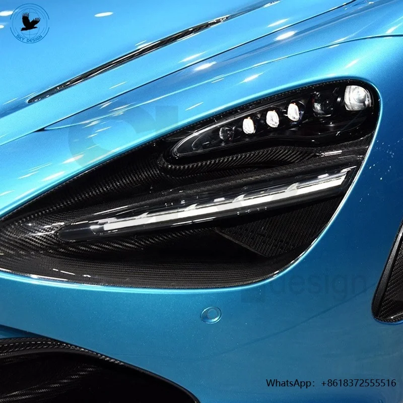 

OEM Car Headlights Shade for McLaren 720s Spyder Headlight Frame in Forged Dry Carbon Fiber Lampshade