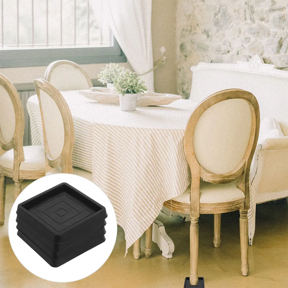 

4pcs Anti skid Furniture Leg Pads Wear resistant Square Couch Stoppers Replaceable Light Brown Non slip Coasters Household