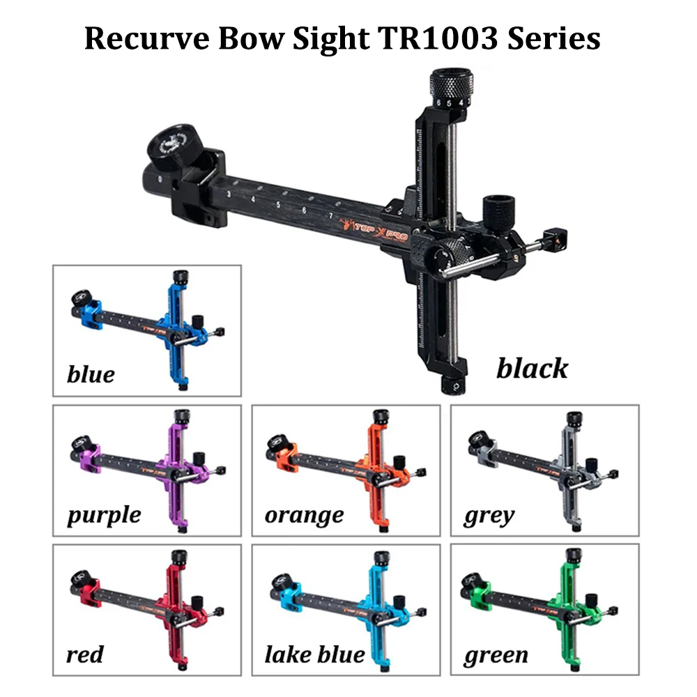 

TR1003 Archery Recurve Bow Sight 1 Pin Target Aiming Carbon Fiber Bracket Left/Right Hand Professional Competitive Shooting Part