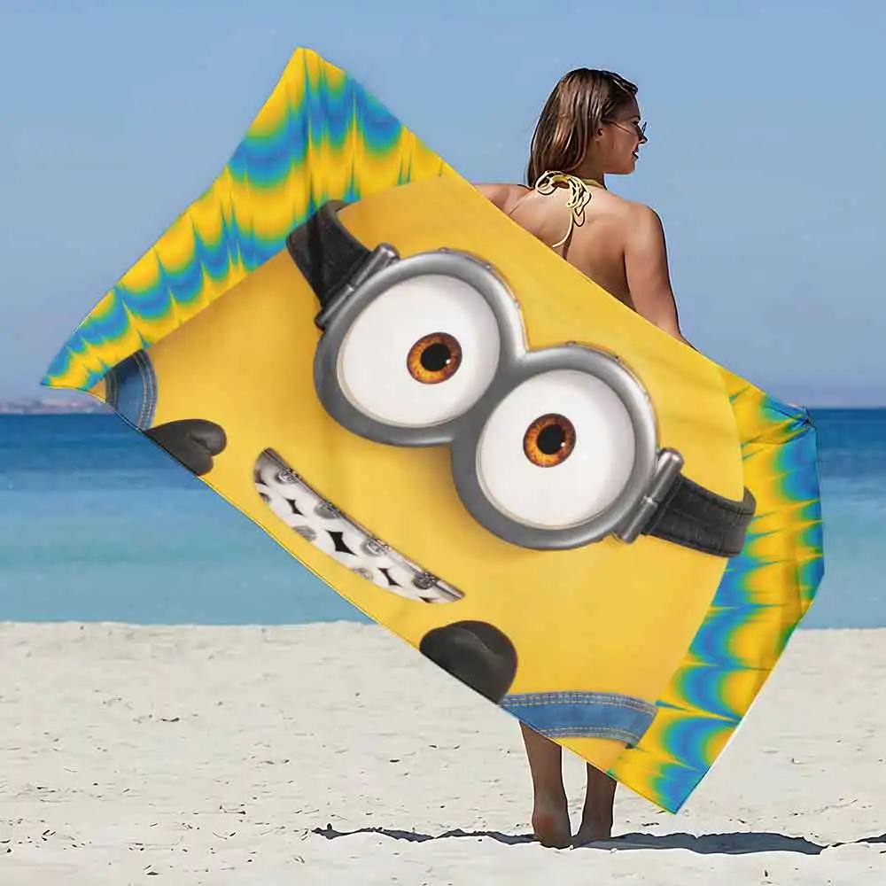 Cartoon M-Minions Beach Towel Microfiber Sand Free Quick Dry Soft Sandproof Pool Towels Gift for Women Travel Gym Shower Camping