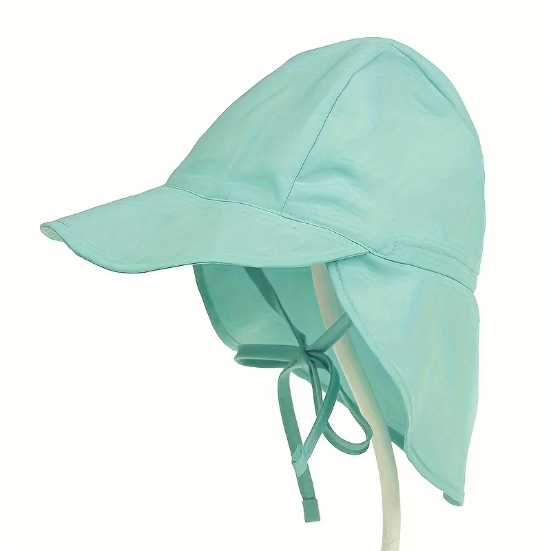 1pc Wide Brim Kids Outdoor Beach Sun Hat For Boys Girls 3-5 Years Solid Color Bucket Caps