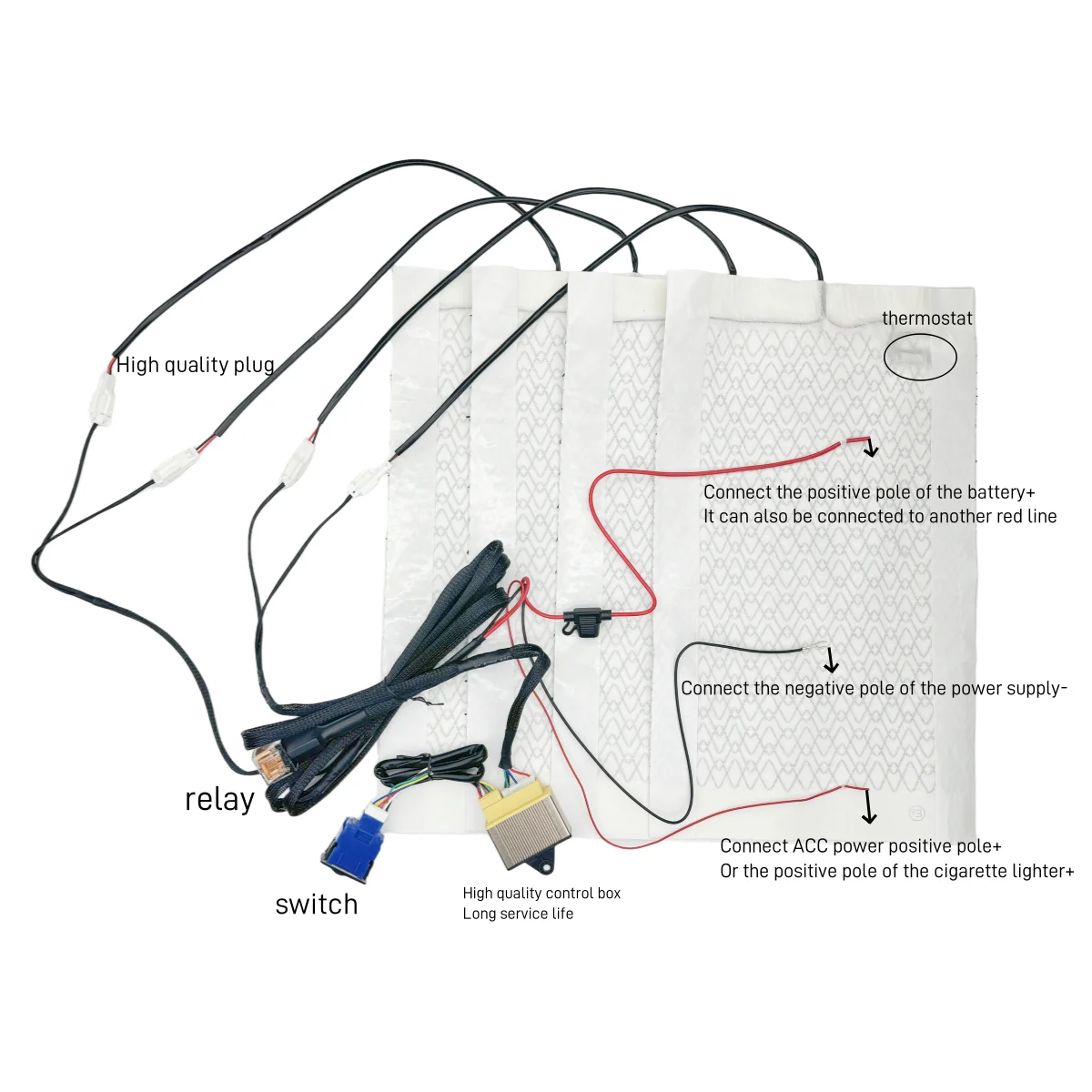 2 Seats 4 Pads Universal Carbon Fiber Car Heated Seat Heater 12V Pads 2 Dial 5 Level Switch  Winter Warmer Seat Covers heating