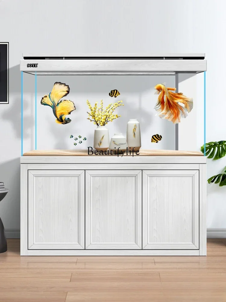 Super White Fish Tank Aquarium Ecological Large Hallway Intelligent Change Water Partition Floor Bottom Filter