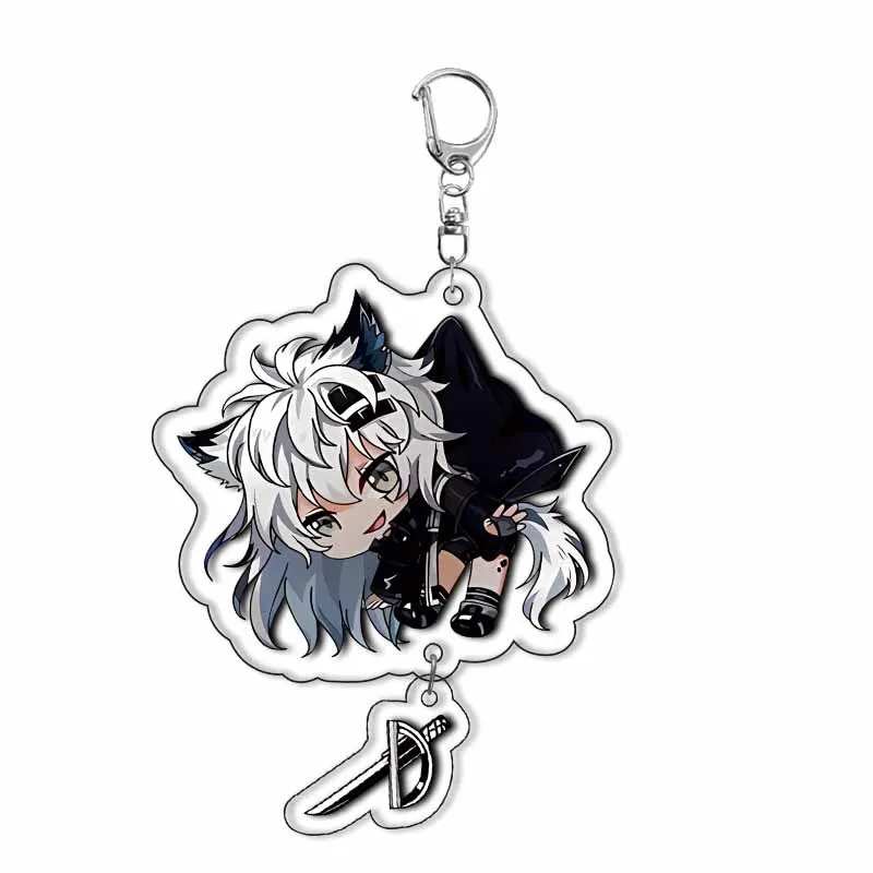 Cartoon Arknights EXUSIAI Keychain Cartoon Figure Model Pendent Key Chain Trinket For Women Men Jewelry Cosplay Accessories Gift