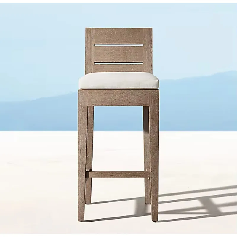 Casual style Luxury furniture, outdoor modern European bistro teak bar stool
