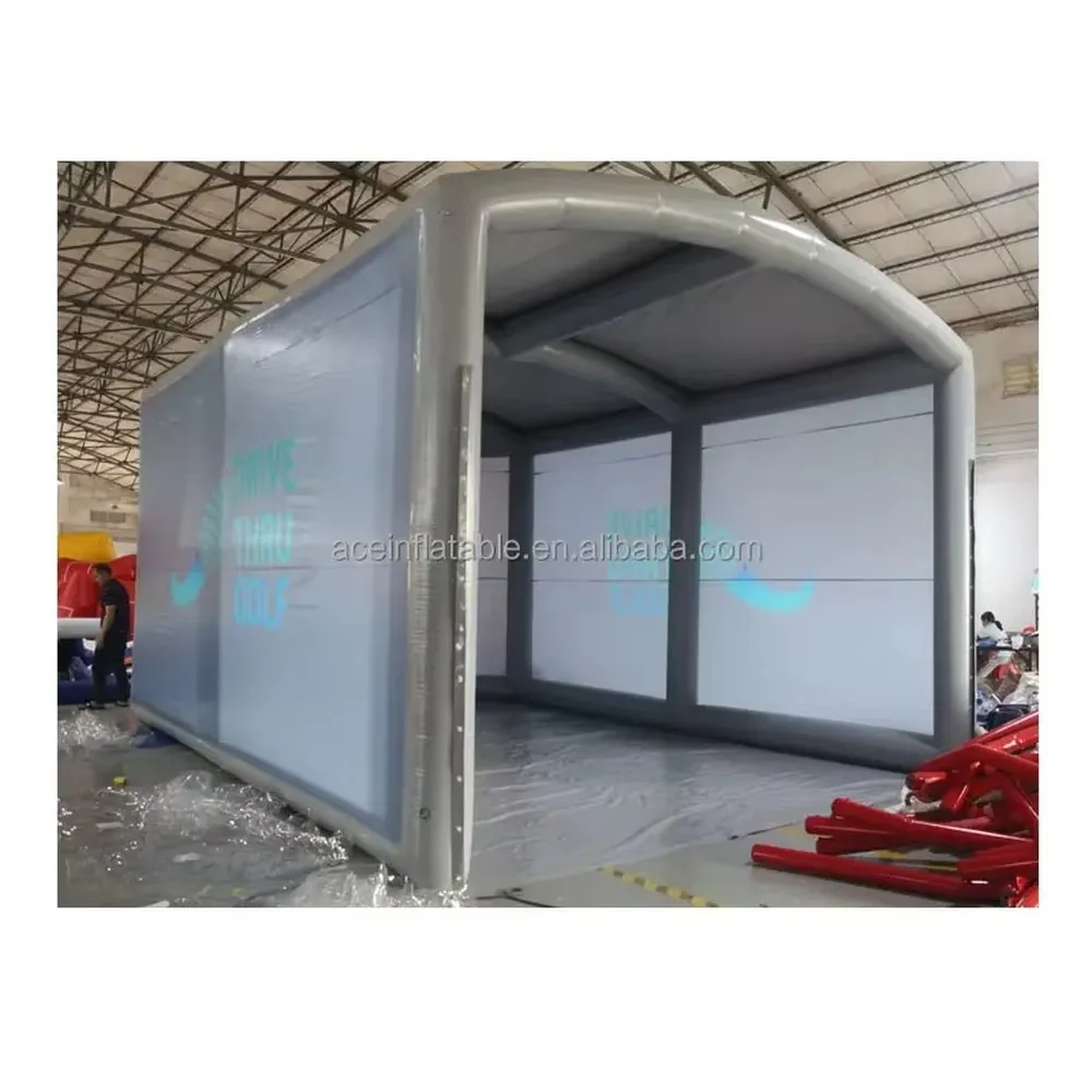 Custom Inflatable Golf Simulator Tent Cage Bay Outdoor Practice Driving Range Hitting Net for Backyard Training