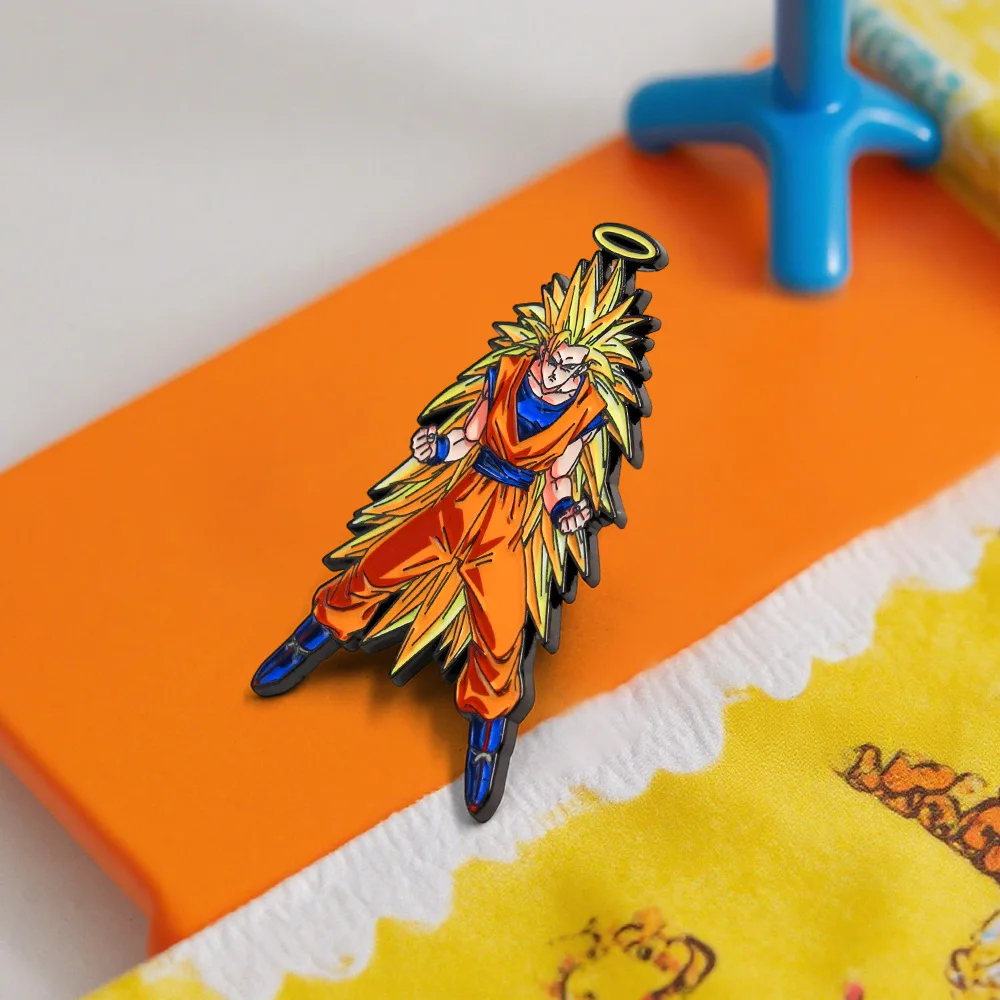 لعبة دراغون بول أنيمي جوكو كاكاروت شارة بروش معدنية كبيرة إكسسوارات الظهر والملابس والدبابيس والحلي. هدية صغيرة رائعة #3