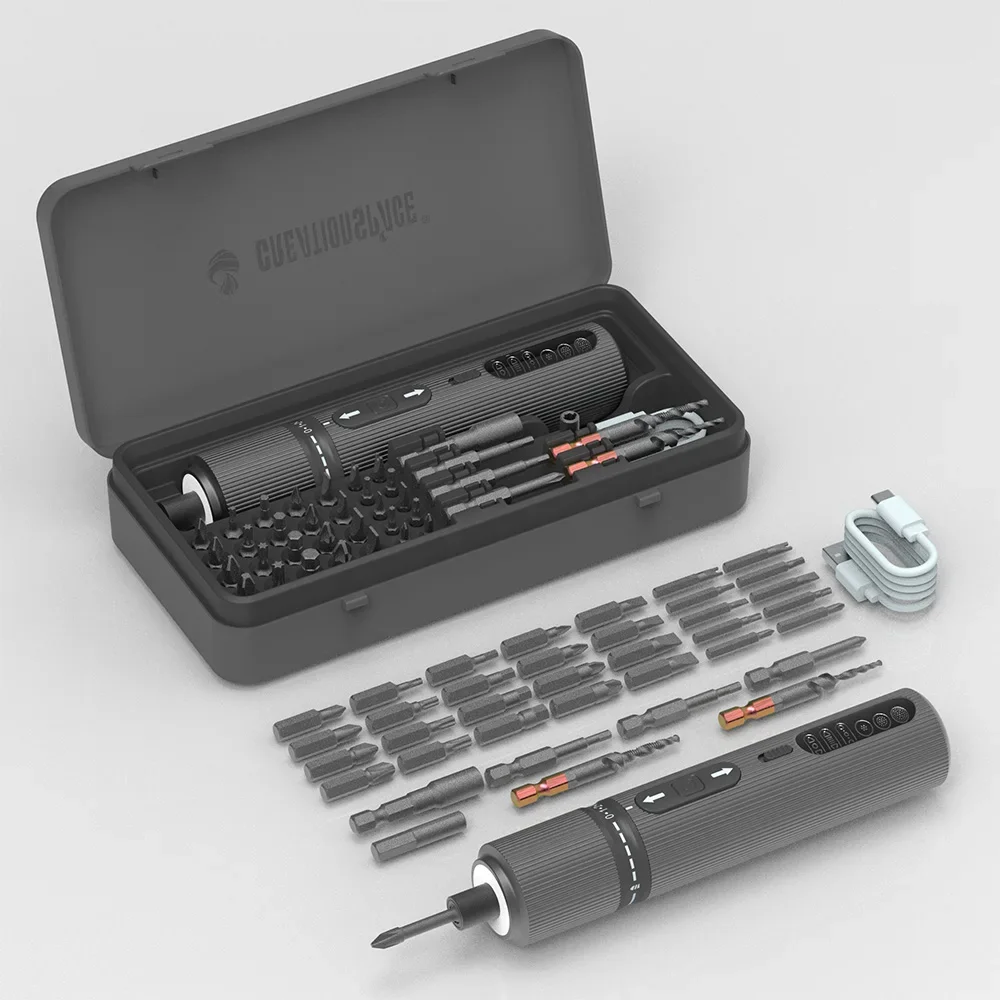 Creationsapce Lithium Electric Screwdriver Kit With LED Light Multi Torque Gears Multifunctional Household Drill Repair Tool