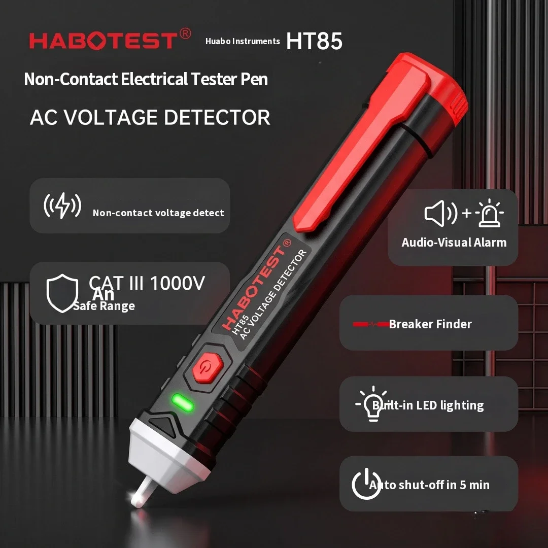 Non-Contact Voltage Tester Pen with Live and Neutral Wire Detection, Wire Break Detection, Audible Visual Alarm and LED Light