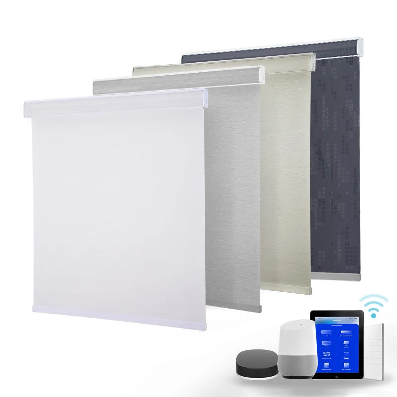 

Customized Office Home Electric Automatic Blackout Blinds Motorized Waterproof Fabric Sunscreen Horizontal Roller Window Blinds