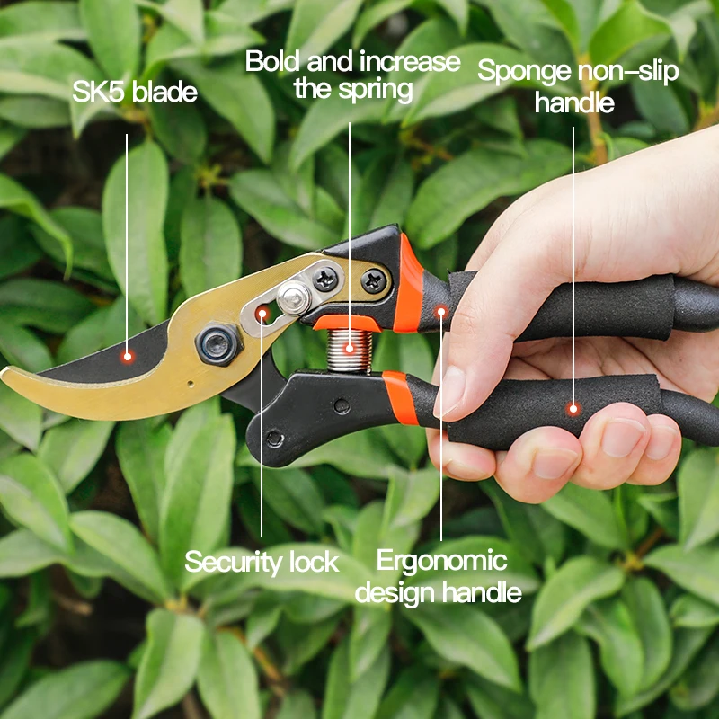AIRAJ Micro-Tip Pruning Snip and Professional Premium Titanium Bypass Pruning Shears Hand Pruners Garden Clippers