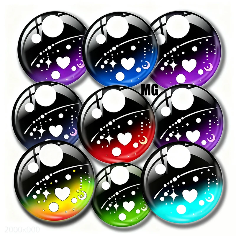 

Фотокабошоны из стекла 8 мм, 10 мм, 12 мм, 20 мм, 25 мм, 30 мм, 35 мм, 50 мм, круглые, для самостоятельного изготовления украшений, цветные, черные, в форме сердца