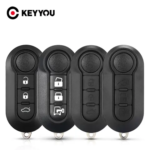 KEYYOU 3 버튼 플립 원격 키 Fiat 500 Panda Punto Bravo Ducato 푸조 복서 시트로엥 점퍼 자동 SIP22 블레이드