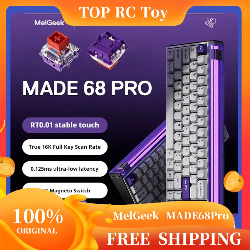 

MelGeek MADE68 Pro Keyboard Magnetic Switch TTC Magneto Switch 16k Rate 8K Polling Rate 0.125ms Ergonomics PC Custom Keyboard﻿