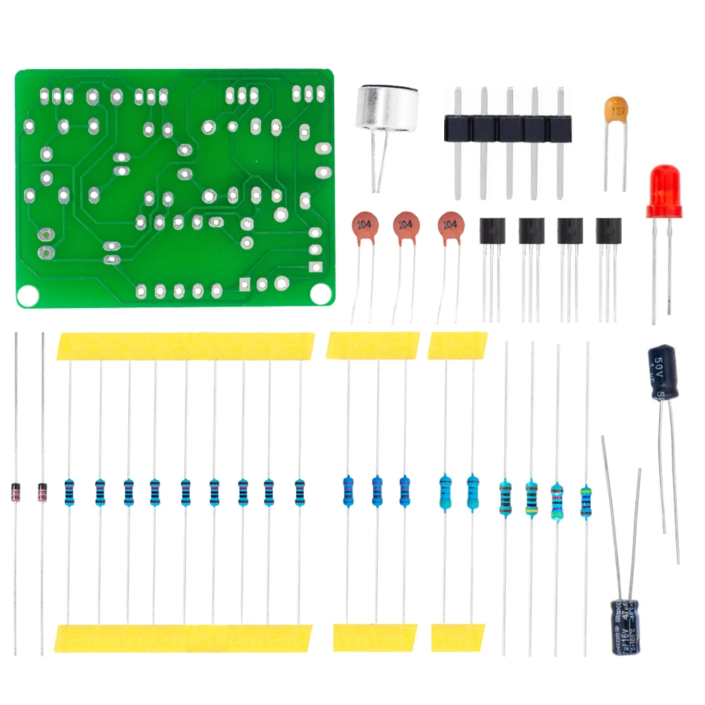 Saklar kontrol Clap akustik elektronik, Kit DIY, Sensor suara, sirkuit elektronik swakriya setelan modul PCB terintegrasi