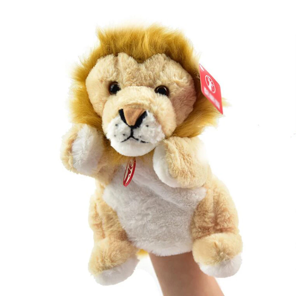 Peluche animaux Lion tigre, marionnette à main, jouet pour enfants