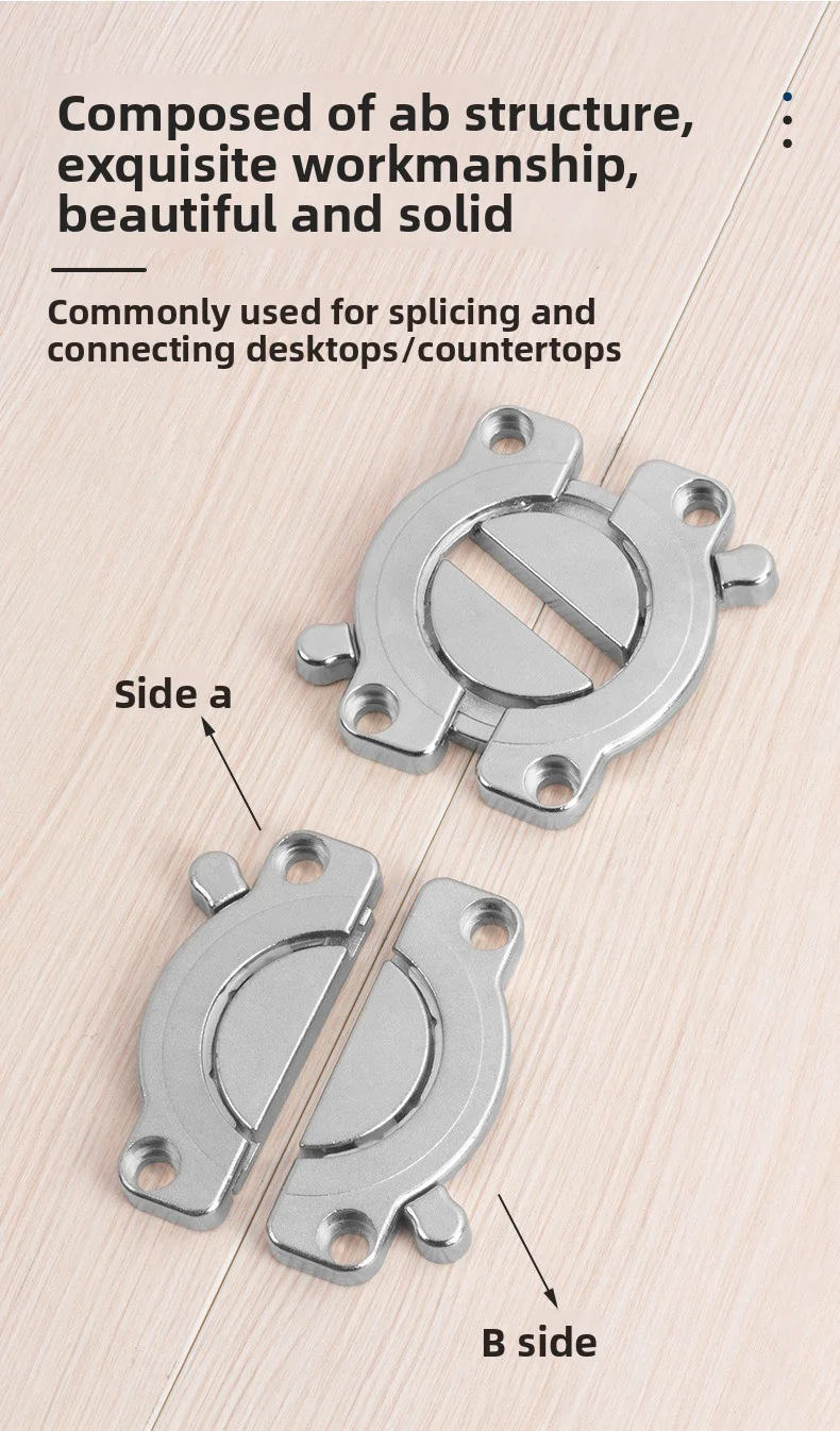 1/2 Stück Tischplattenverbinder Klappbare Tischschnallen Schreibtisch-Stützklappbeschlag Desktop-Kombination Holzplatten-Verbindungsbeschläge – Detail 4