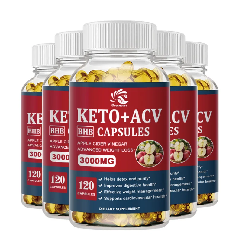 

Greensure Keto Apple Cider Vinegar Capsule ACV Supports Digestion,Metabolism, Detox & Cleansing - 60/120 Capsules