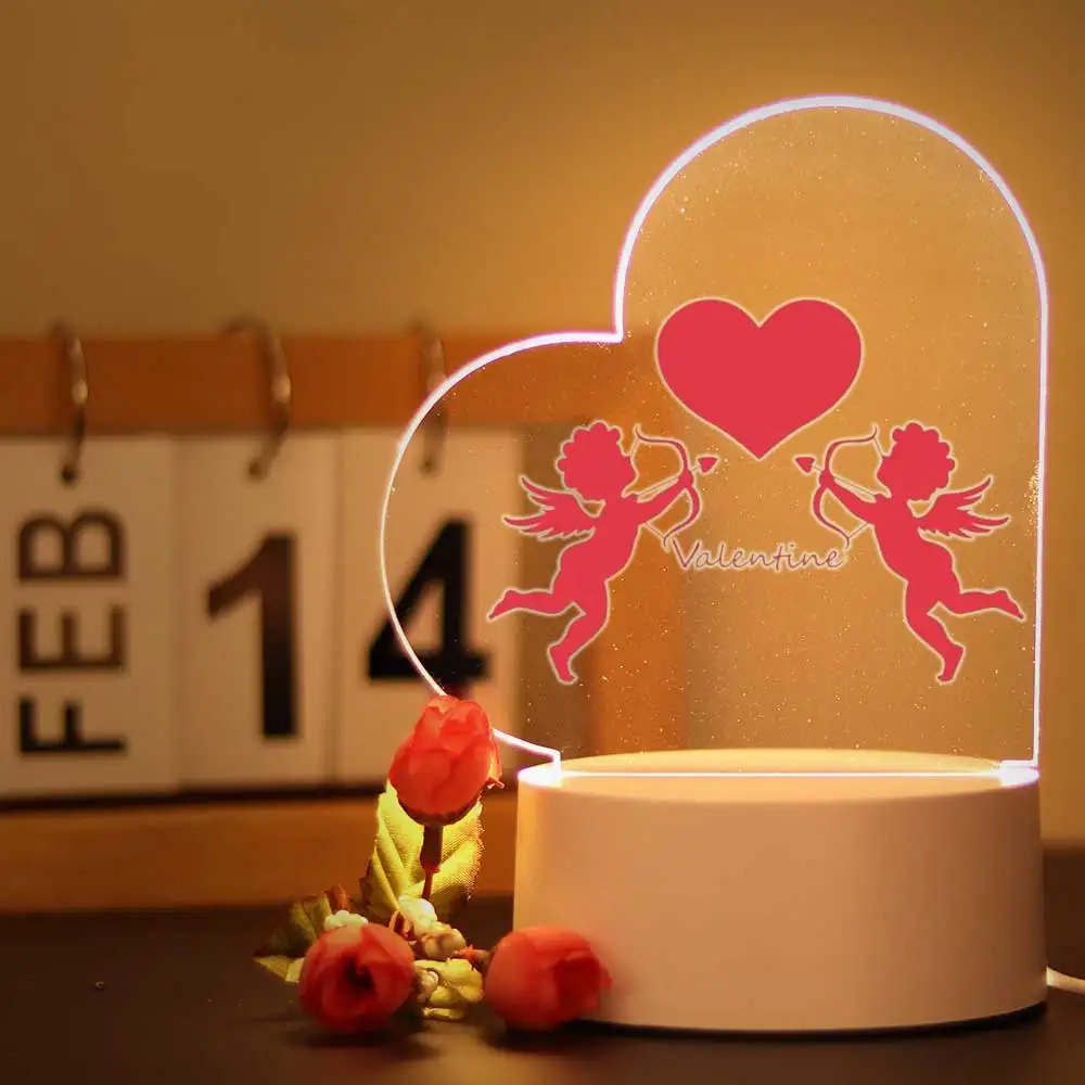 Valentine's Day 3D Visual Night Lamp for Bedroom Decor the gift from Boyfriend to Girlfriend