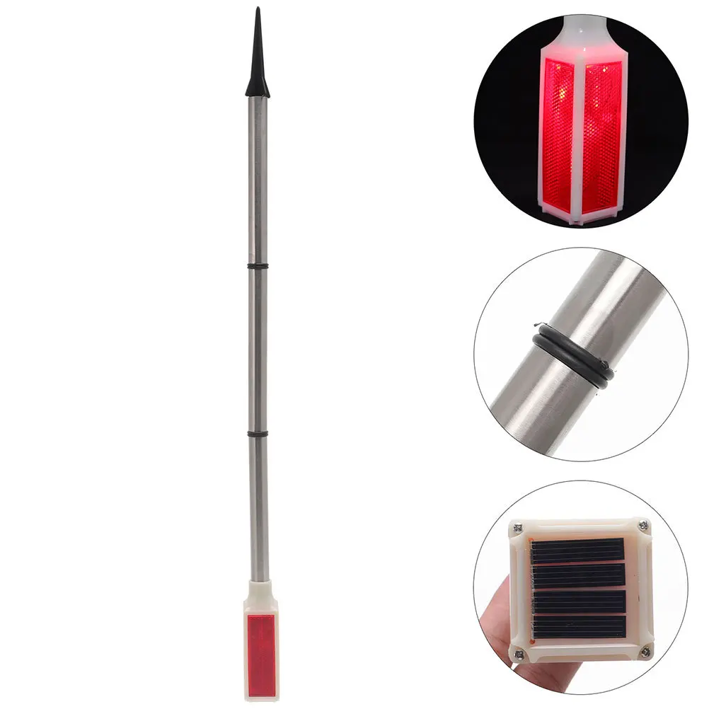 2 قطعة علامات درب تعمل بالطاقة الشمسية أضواء تحذير مقاومة للماء لعاكسات درب ساحة على أقطاب عاكسات للطاقة الشمسية الخارجية