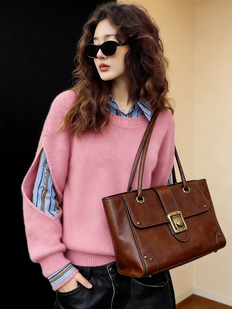 

Уникальный розовый топ с длинным рукавом в корейском стиле, красивая нижняя одежда для весеннего гардероба, премиум-класс