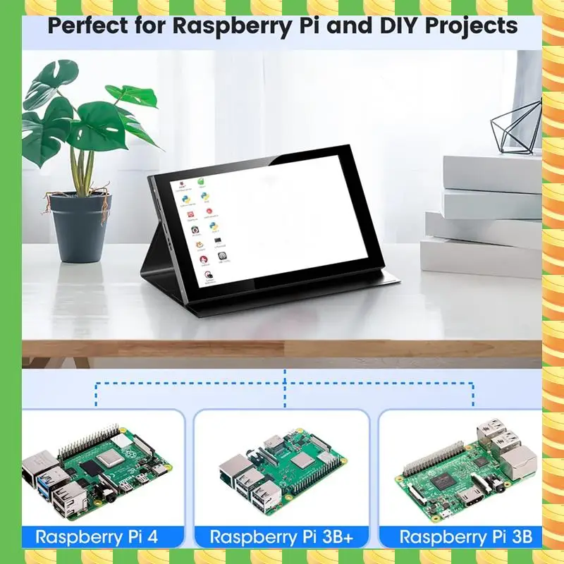 AB53 7 Inch IPS Mini -Compatible Universal Touch Screen With Case For Raspberry Pi 5 4 Windows PC Display Game Console