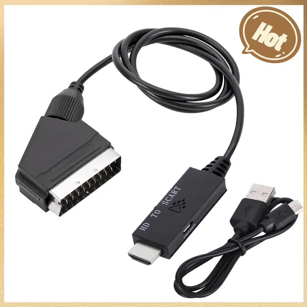 HDMI-kompatybilny z konwerterem Scart wejście do Audio wideo wyjściowego Scart kompatybilny z HDMI Adapter do kabla niskim zużyciu energii