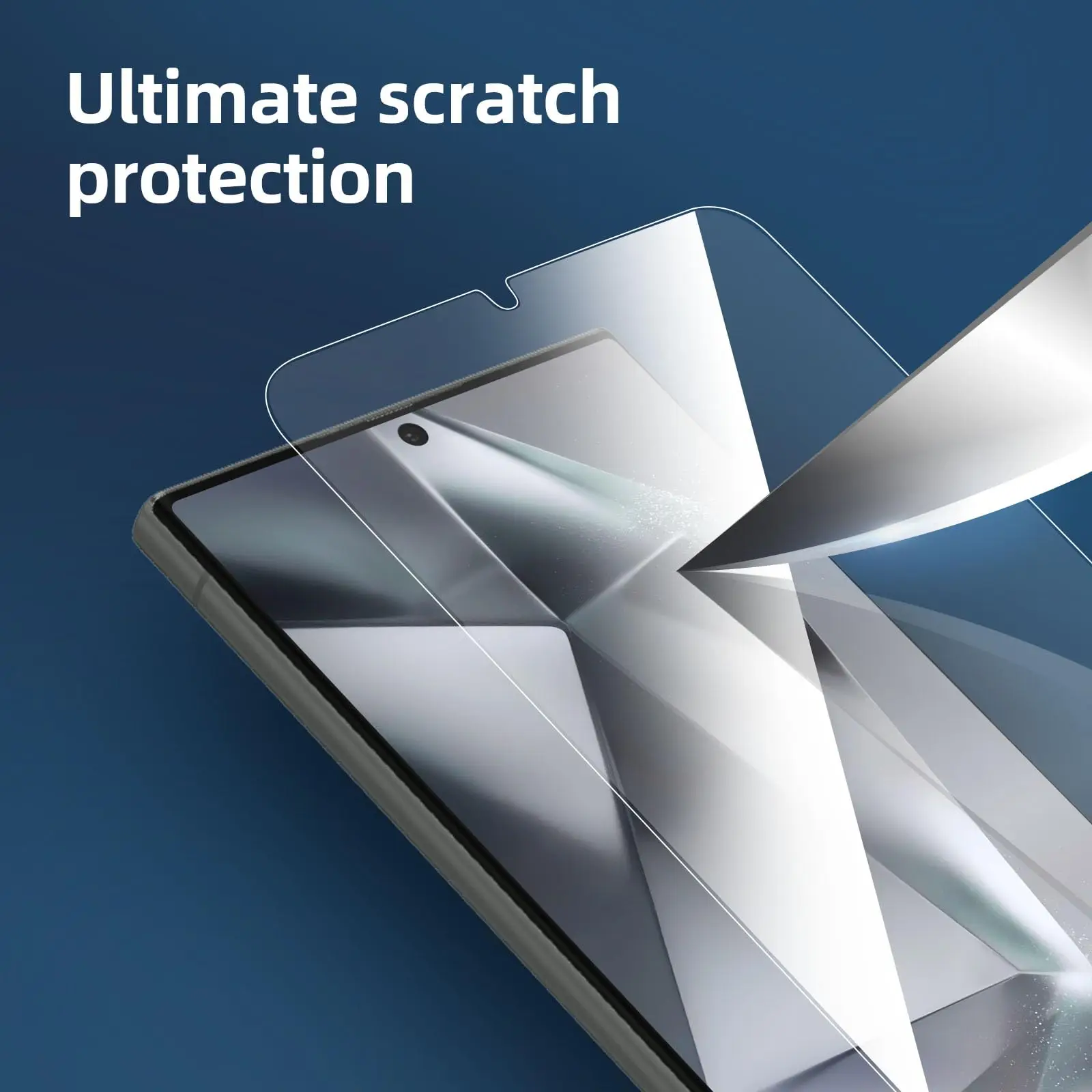 삼성 갤럭시 S24 울트라 6.8 인치 강화 유리 스크린 보호대, HD 크리스탈 9H 하이 알루미늄 지문 잠금 해제