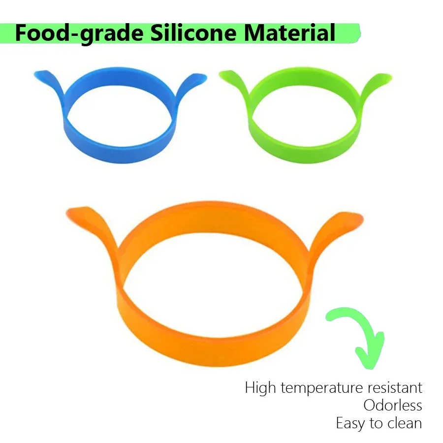 3Pcs Food Grade Silicone Egg Rings Set for Breakfast Omelette Fried Egg Pancake Cooking DIY Tool Frying Egg Moulds Kitchen Acces