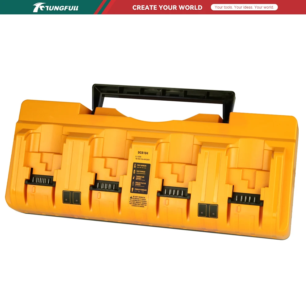 DCB104 Li-ion Battery Charger 4-Port 3A Current Fast Charger For dewalt 12V 14.4V 18V 20V FlexVolt 20V DCB127 DCB203 DCB204